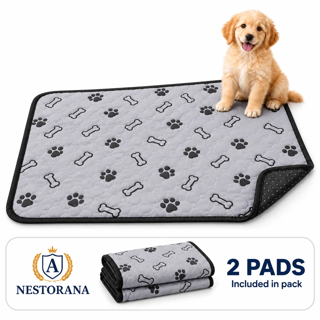 Photograph of Black Paws washable dog pee pad design