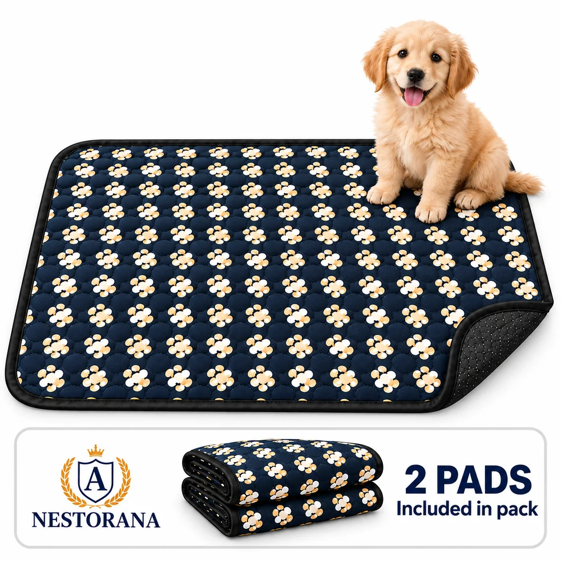 Photograph of Golden Paws washable dog pee pad design