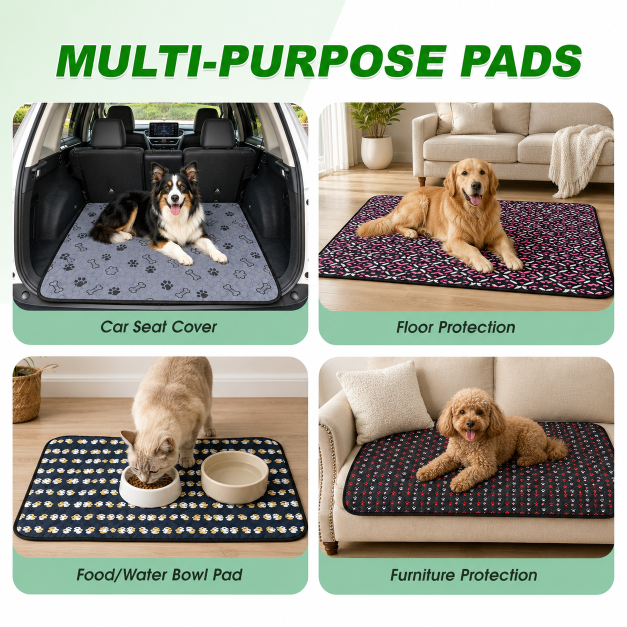 NESTORANA REUSABLE PEE PADS - 4 Pack