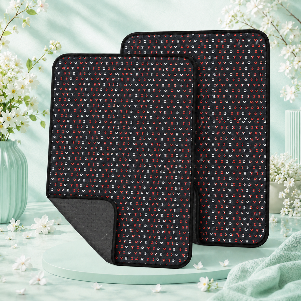 NESTORANA Washable Reusable Dog Pee Pads – 2 Pack, 24 × 36 Inches(Polka Dots)
