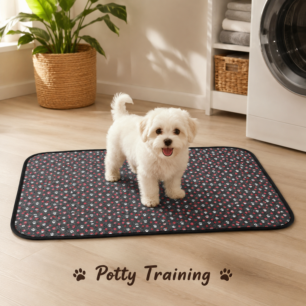 NESTORANA Washable Reusable Dog Pee Pads – 2 Pack, 24 × 36 Inches(Polka Dots)