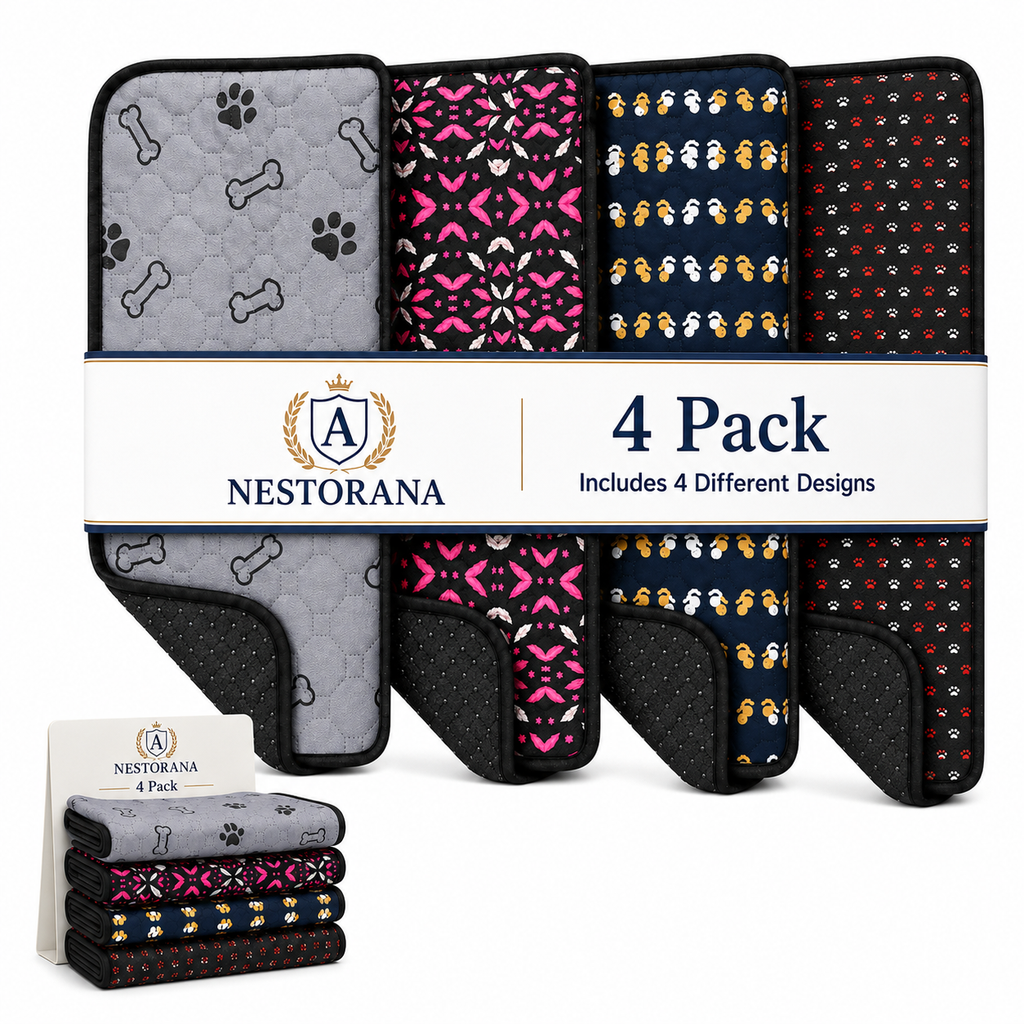NESTORANA REUSABLE PEE PADS - 4 Pack