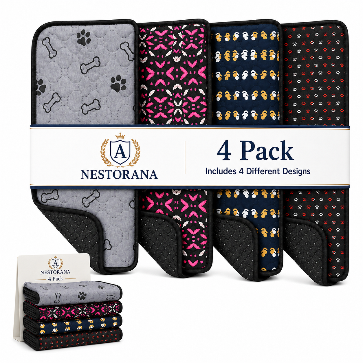 NESTORANA REUSABLE PEE PADS - 4 Pack