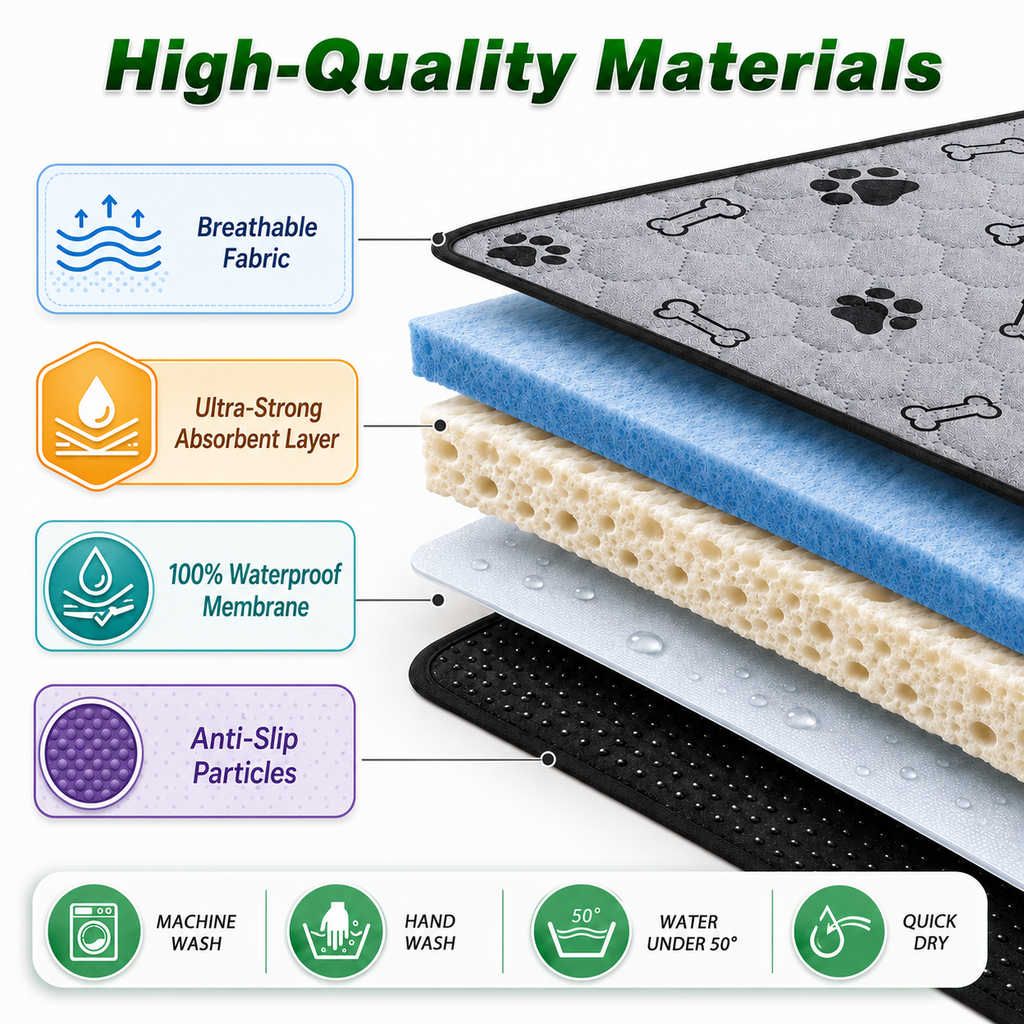 NESTORANA REUSABLE PEE PADS - 4 Pack